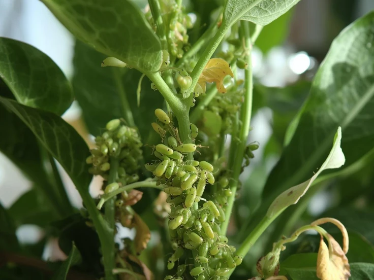 A healthy plant showcasing bright green leaves and delicate flowers.
