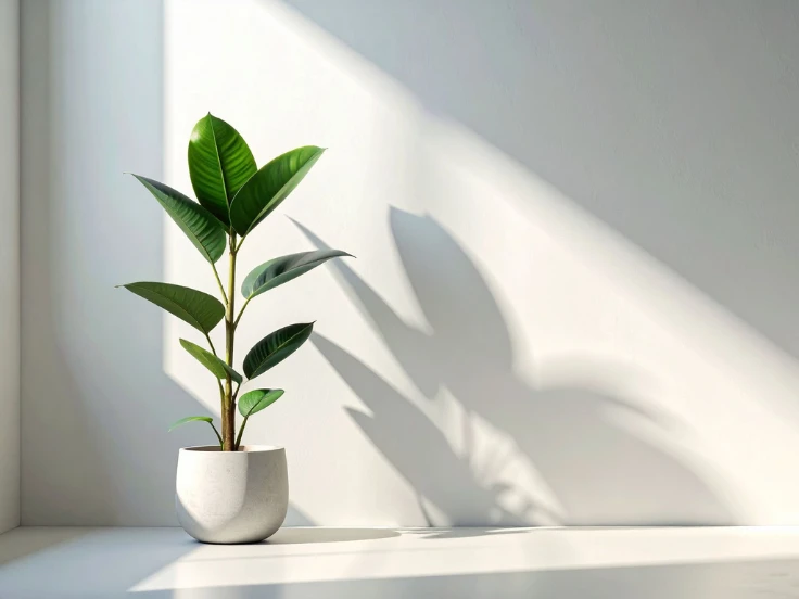 A green potted plant sits on a windowsill, basking in natural light from the window behind it.