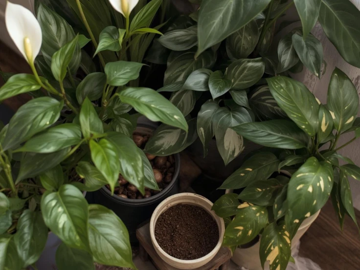 A colorful infographic illustrating tips for caring for indoor plants, including watering, light, and soil needs.
