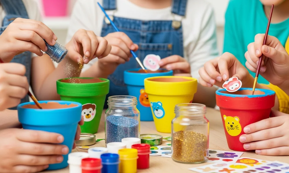 Decorating and Finishing Pot Painting for Kids