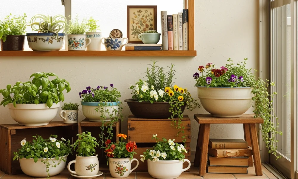 Upcycled Planters for Indoor and Outdoor Spaces