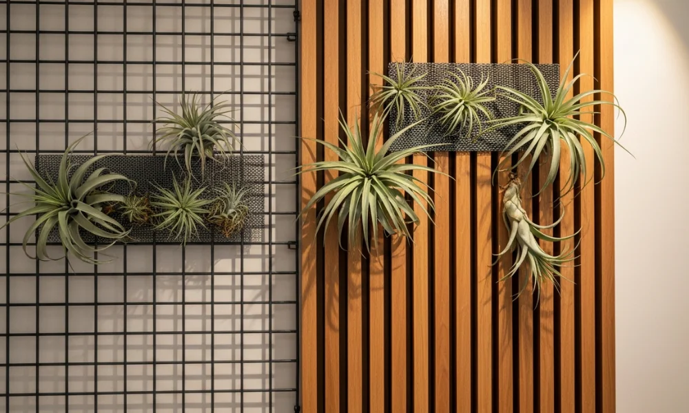 Wall-Mounted Air Plant Display Ideas