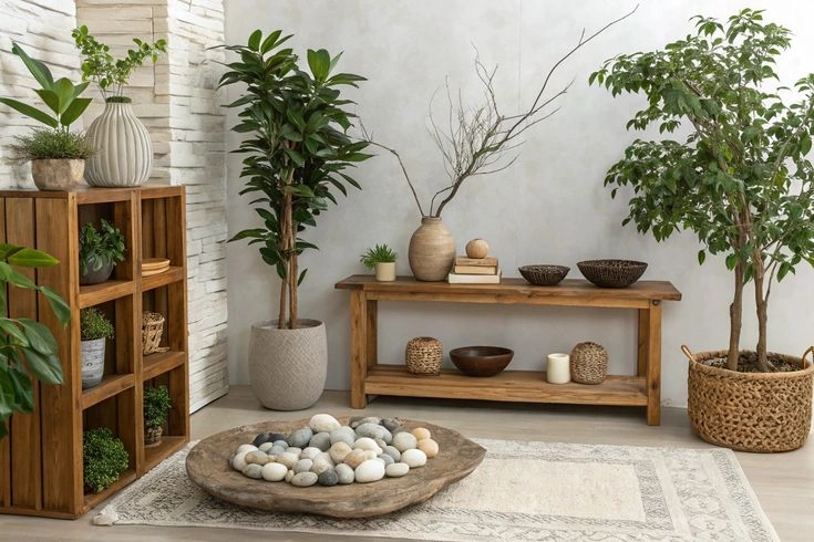 Peeacelily | Biophilic Interior Design: How to Bring Nature Into Your Home With Plants Add Natural Materials Alongside Plants