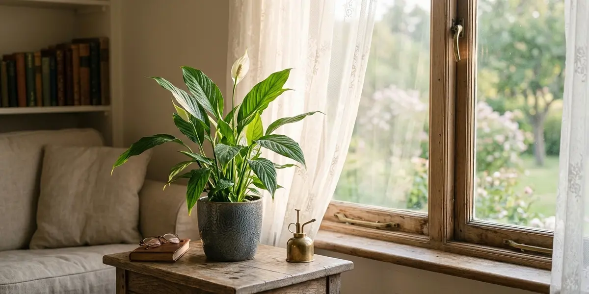 Peeacelily | Peace Lily Care: Light, Water, Humidity and Blooms Explained Simply Peace lily growing in bright indirect light near a window.