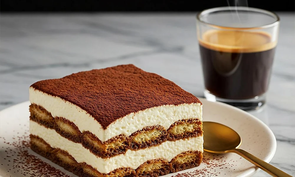 Peeacelily | Olive Garden: A Guide to the Menu, Dining, and Ordering Classic Italian tiramisu dessert slice served alongside a glass of warm black espresso coffee