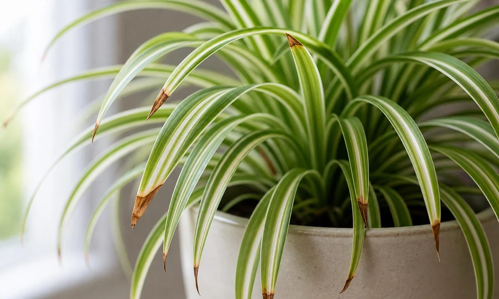 spider plant leaf turning Brown