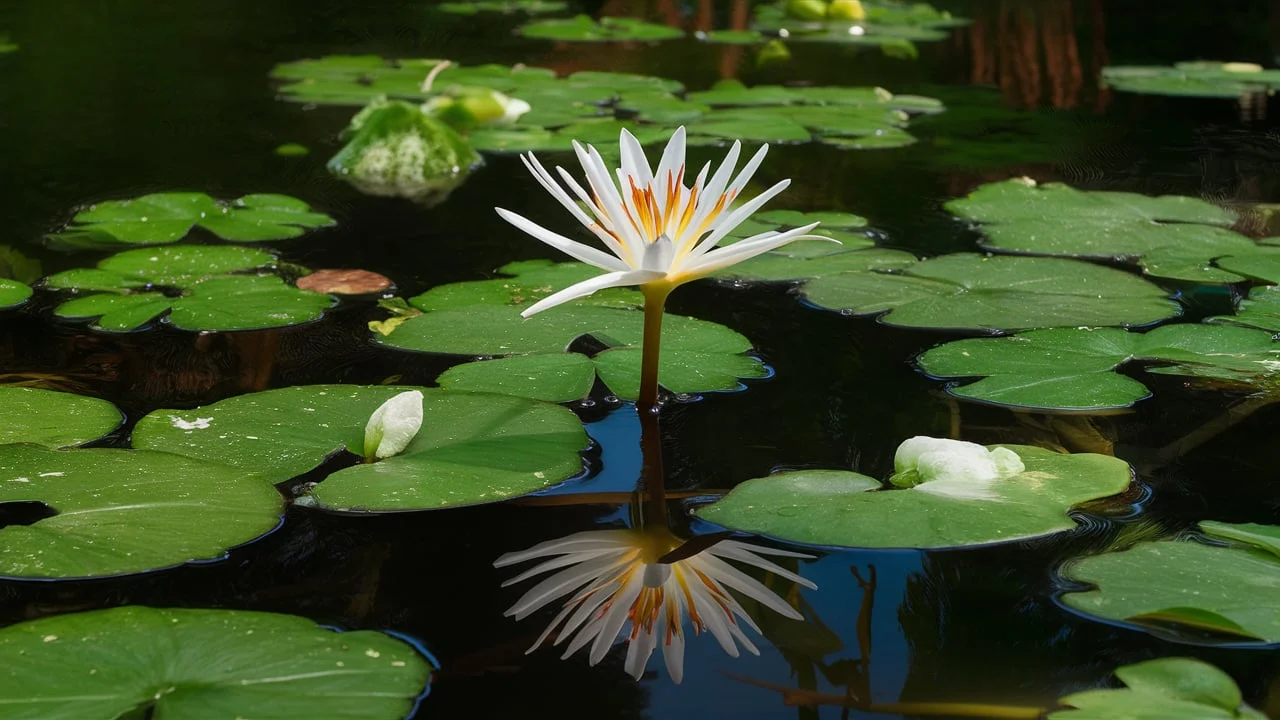 peace lily in water