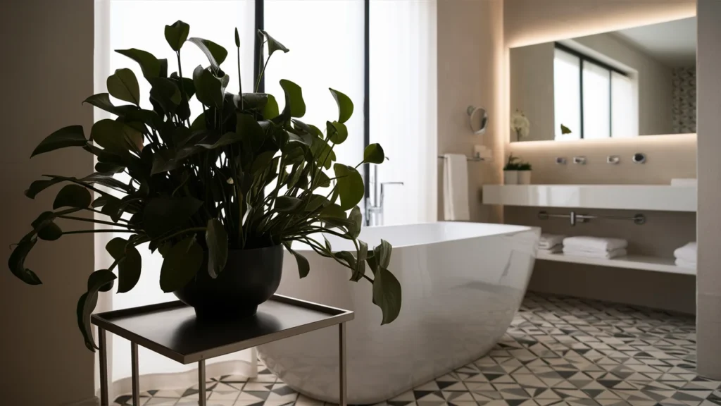 Bathroom Beautification with Peace Lily