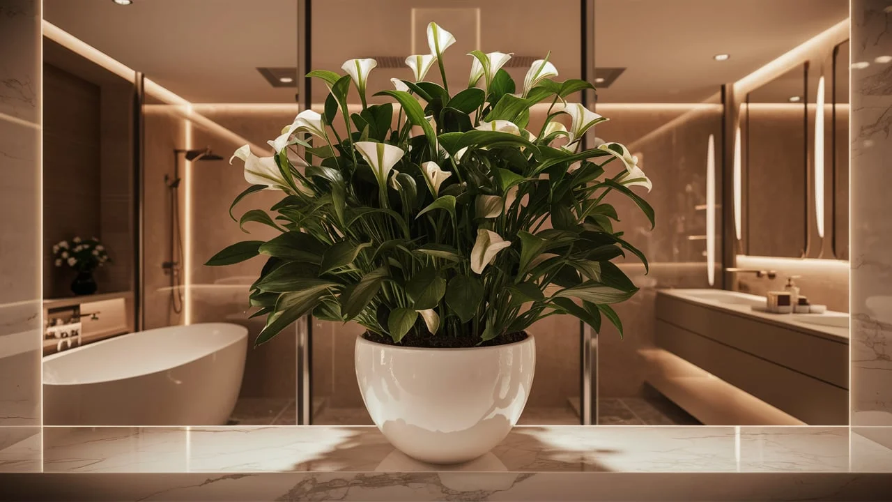 Bathroom Beautification with Peace Lily 