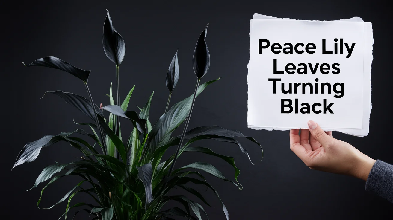 peace lily leaves turning black