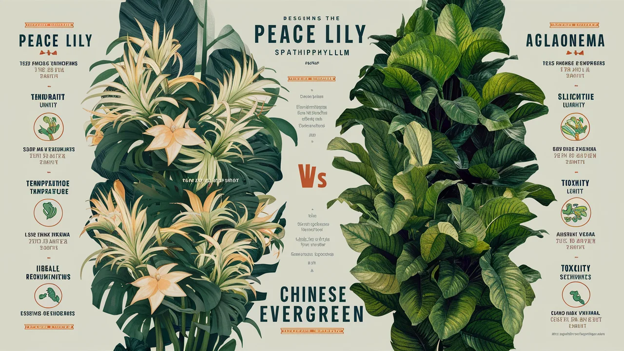 peace lily or chinese evergreen flower