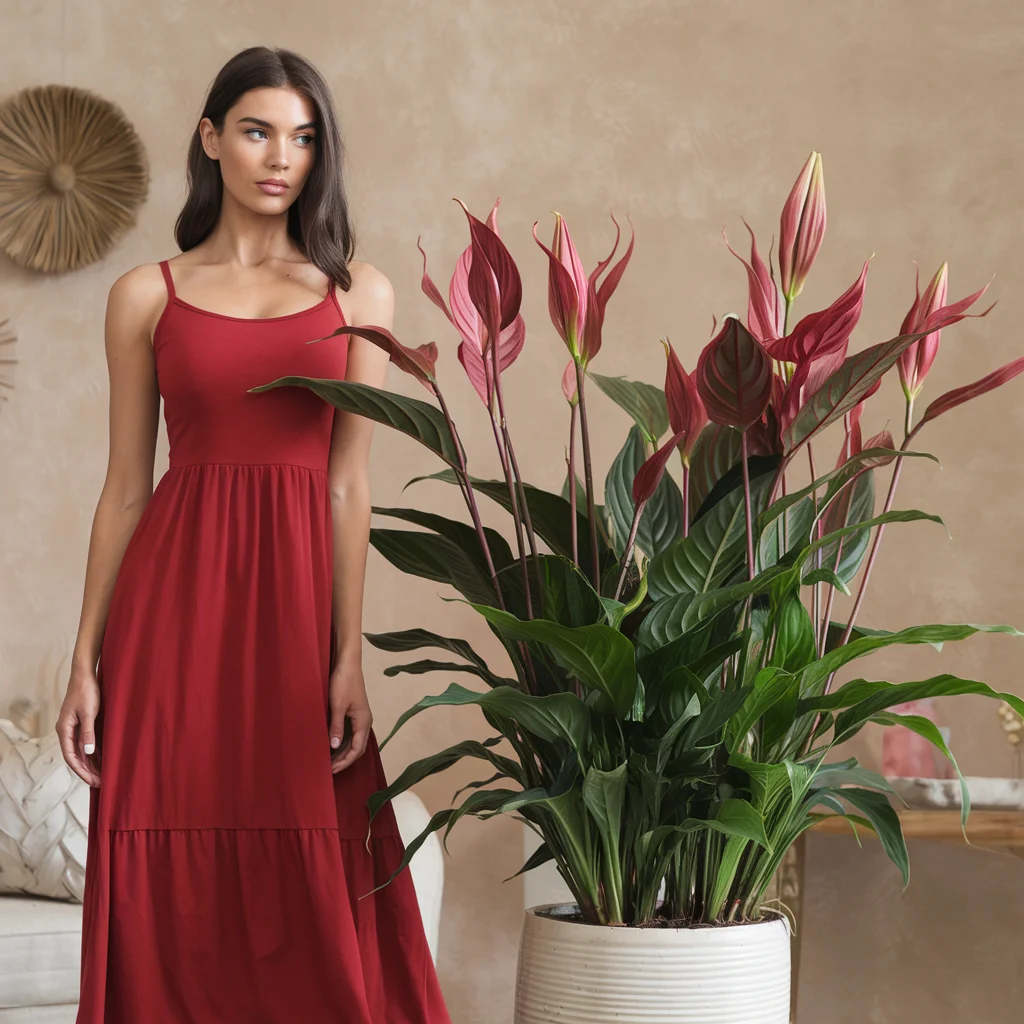 Red Peace Lily: 