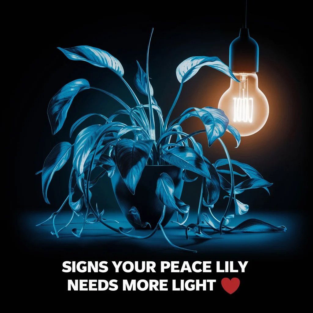 sign your peace lily needs more light