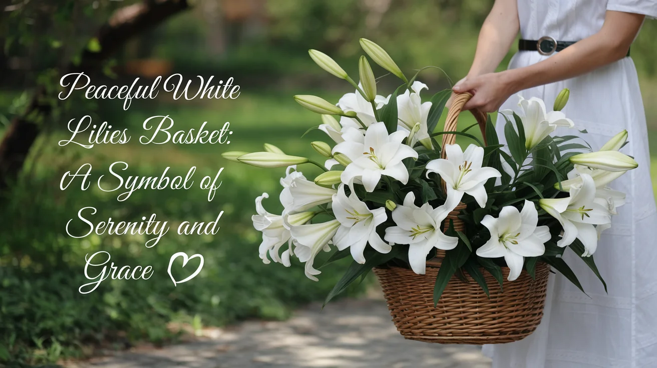 Peaceful White Lilies Basket: A Symbol of Serenity and Grace