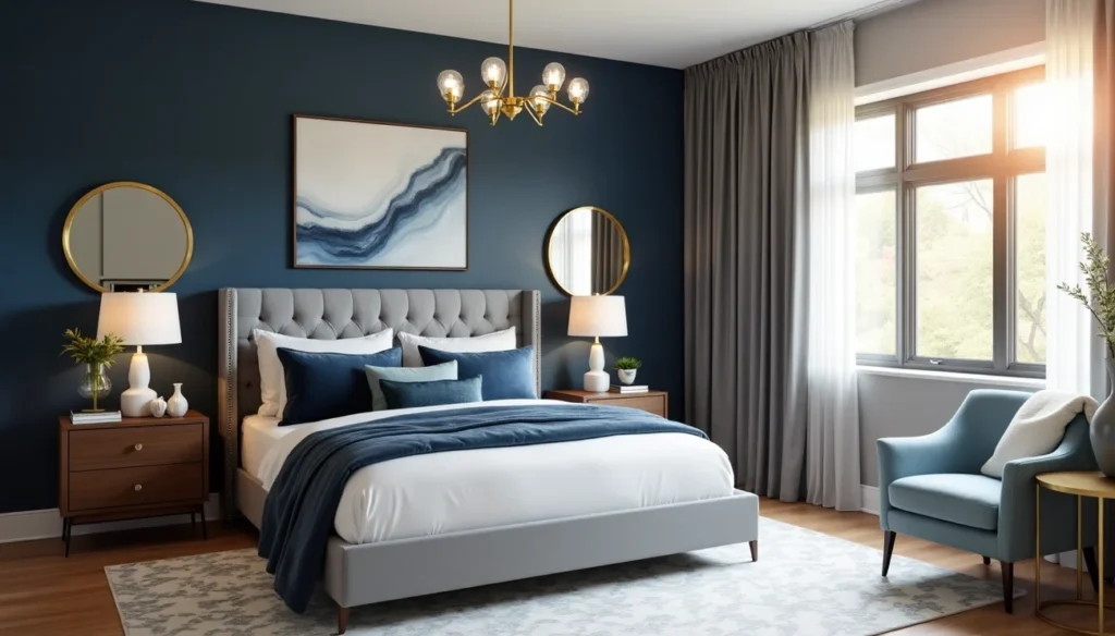 How to Style a Blue and Gray Bedroom: