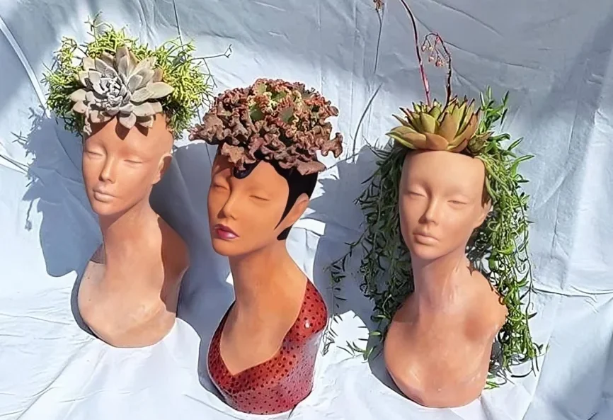 What to Use to Decorate a Planter with Orange Hair