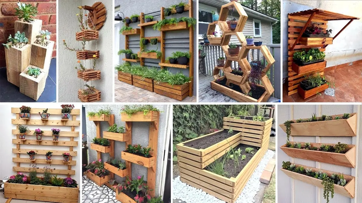 wooden plant stand